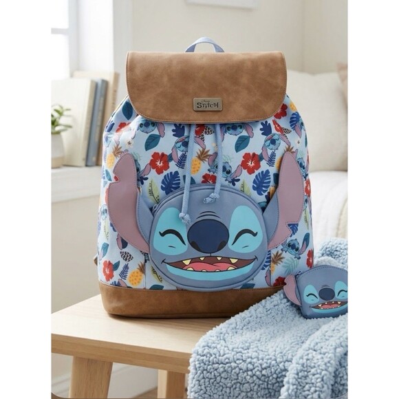 Bioworld Other - Disney Lilo And Stitch Tropical Slouch Backpack 3D Ears Drawstring Closure 19”